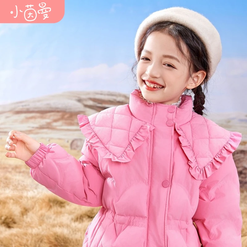 茵曼童装女童羽绒服2024冬装新款棉衣时尚保暖外套3834007