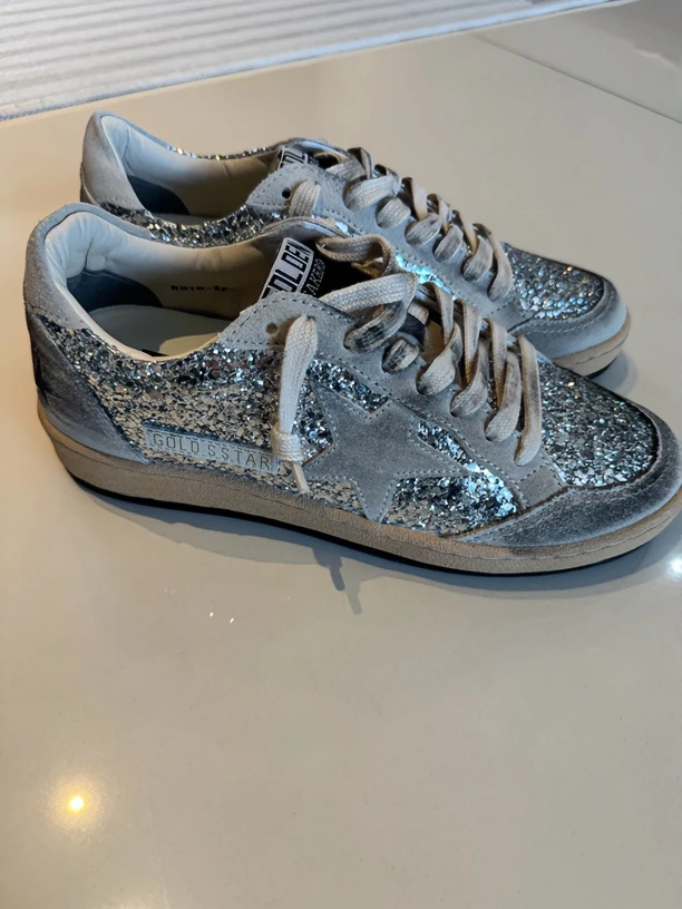 韩国新款银色亮片低帮小脏鞋时尚系带