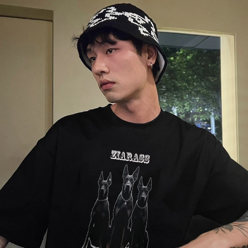 ZIARASS美式重磅半袖纯棉t恤春夏季宽松百搭休闲男女同款短袖上衣