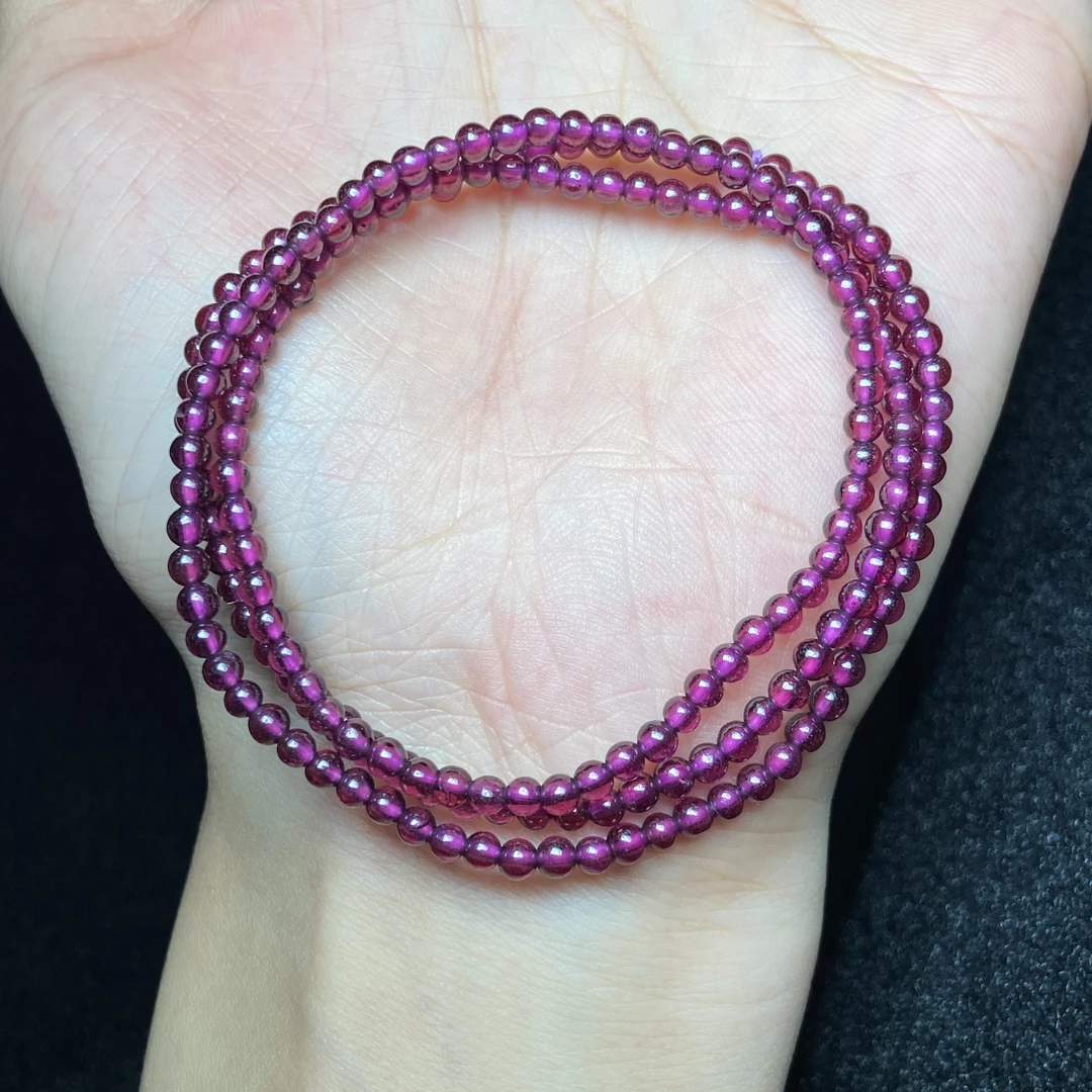 【小北珠宝】石榴石多圈圆珠手串22-1L01X818【尺寸约3mm】