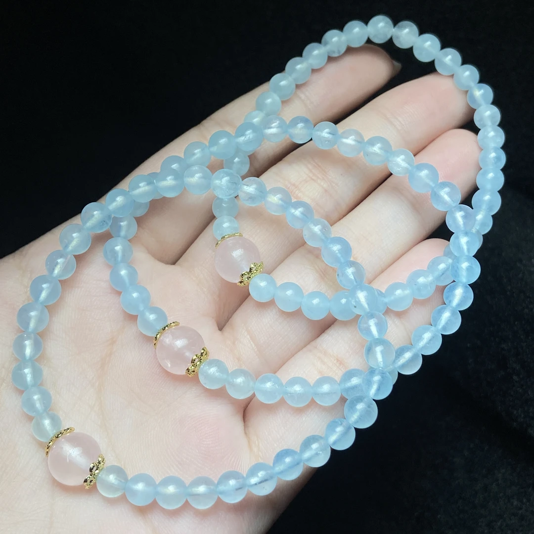 【小北珠宝】海蓝宝DIY单圈手串7-1L60X7【多样性发一件】尺寸约5mm