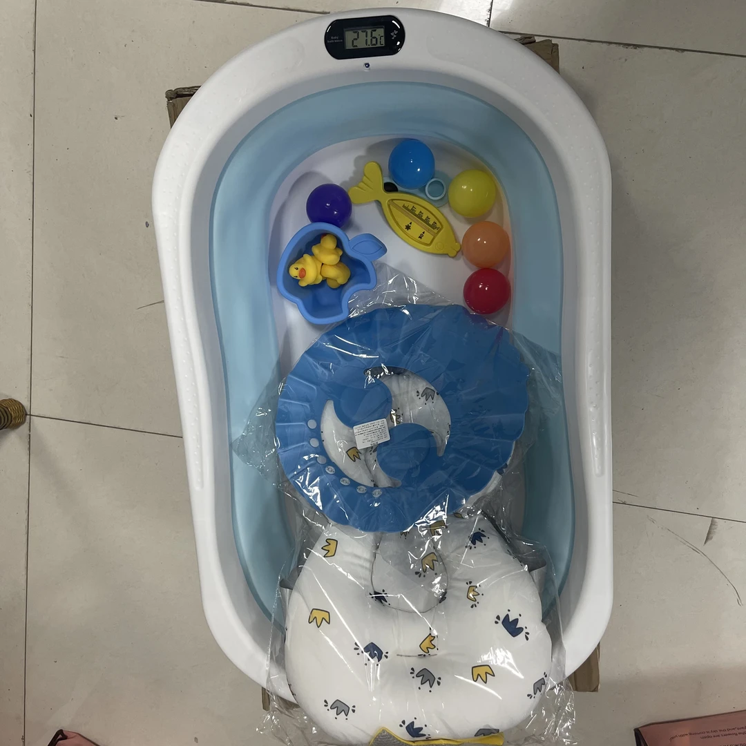 宝宝小孩可折叠新生儿童幼婴儿浴盆洗澡盆坐躺浴桶