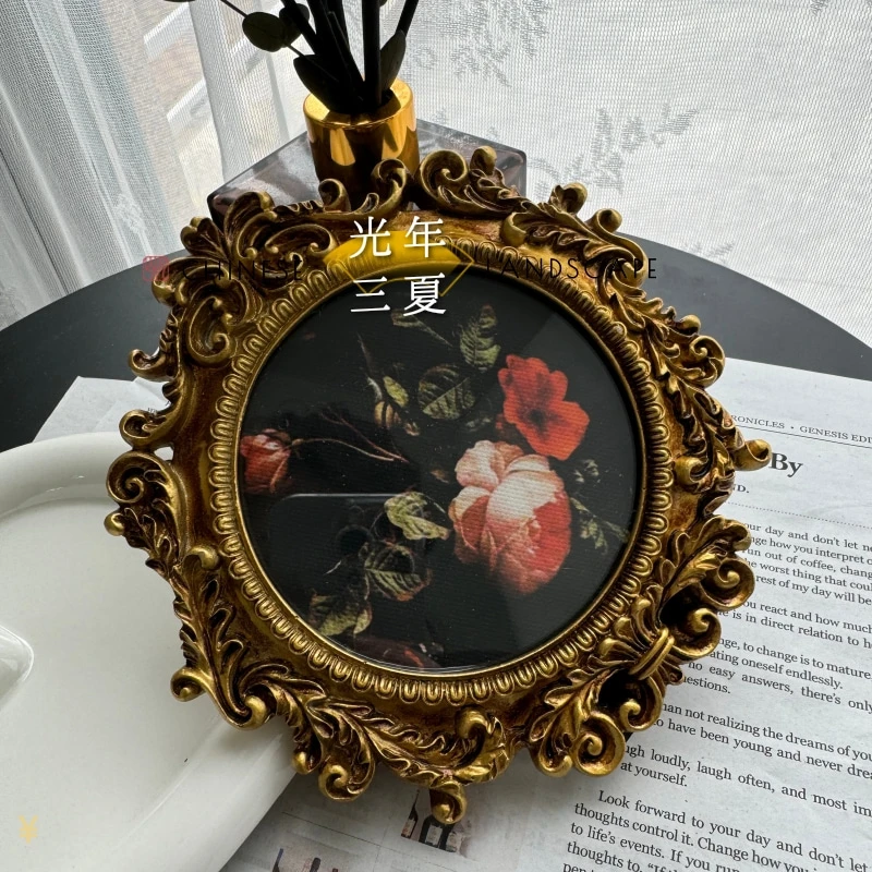 复古欧式金色浮雕相框画框家居民宿墙面装饰文艺轻奢雕花壁挂画