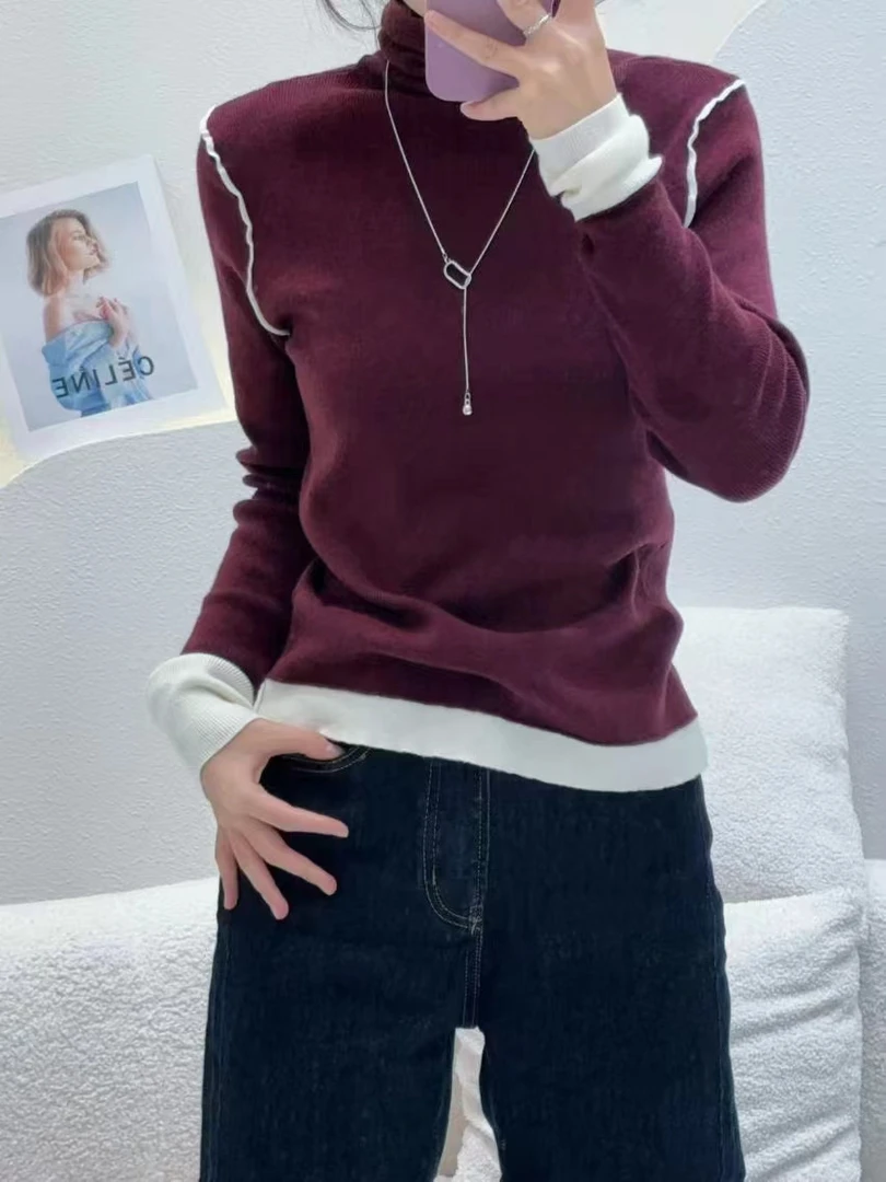 冬季新款时尚显瘦高领毛衣