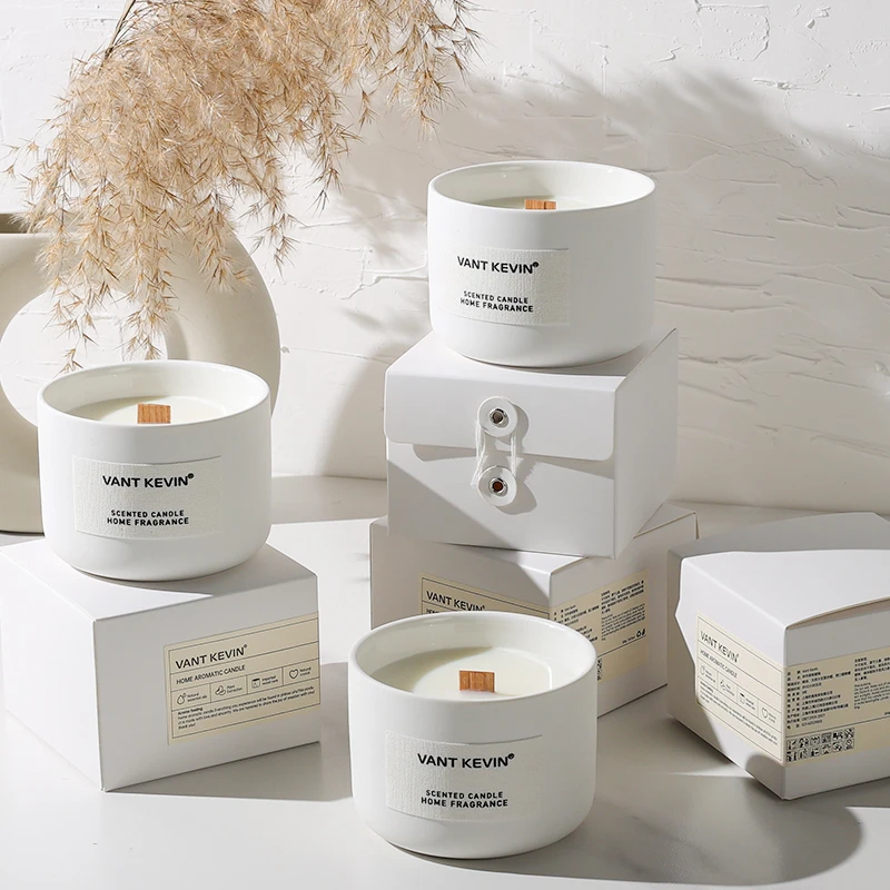 香薰蜡烛卧室房间净化空气高端香氛熏香蜡烛台进口香氛手工陶瓷杯