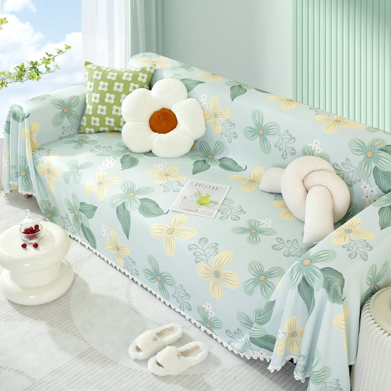 夏天冰丝沙发盖布巾夏季凉席坐垫全盖防滑沙发垫子通用皮沙发套罩