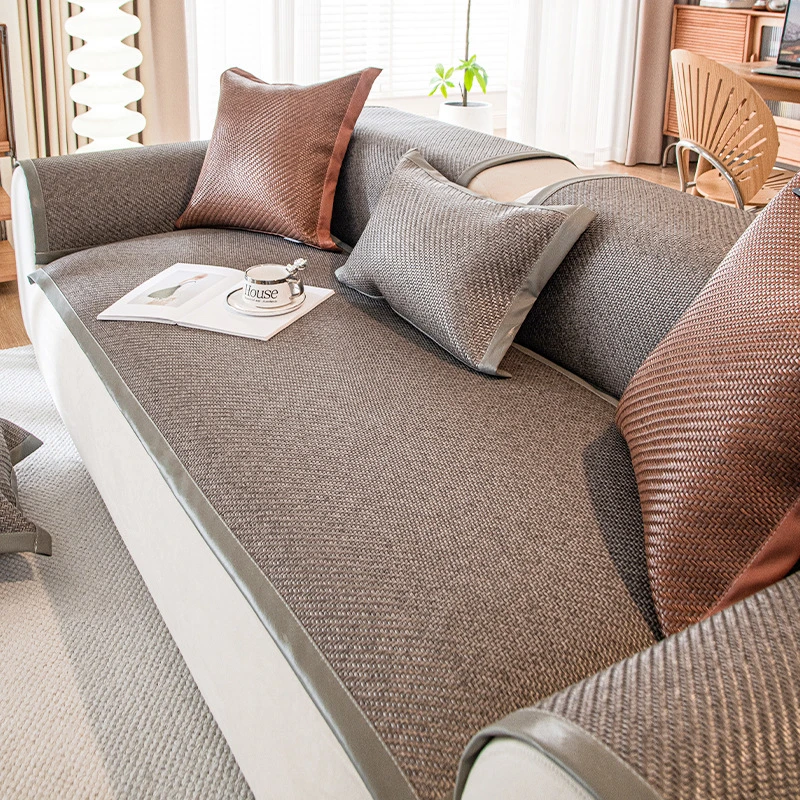 藤席沙发垫夏季冷感坐垫防滑凉席沙发套罩2024新款夏天款凉垫盖布