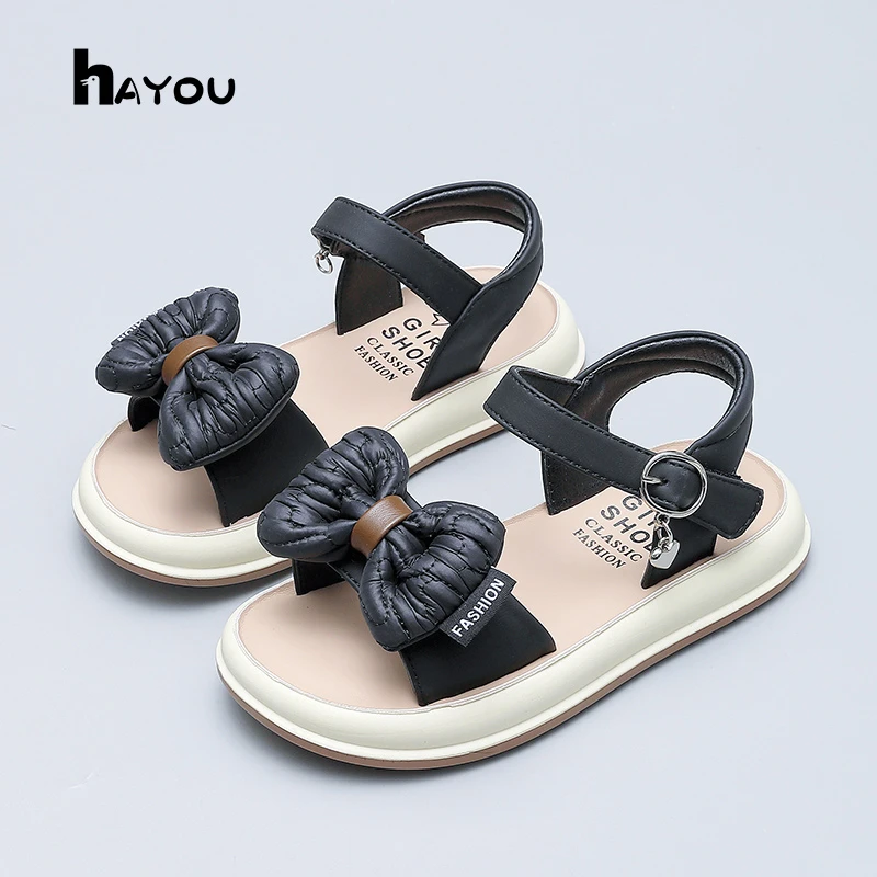 女童凉鞋2025夏季新款儿童鞋子蝴蝶结公主鞋甜美韩版女孩沙滩鞋潮