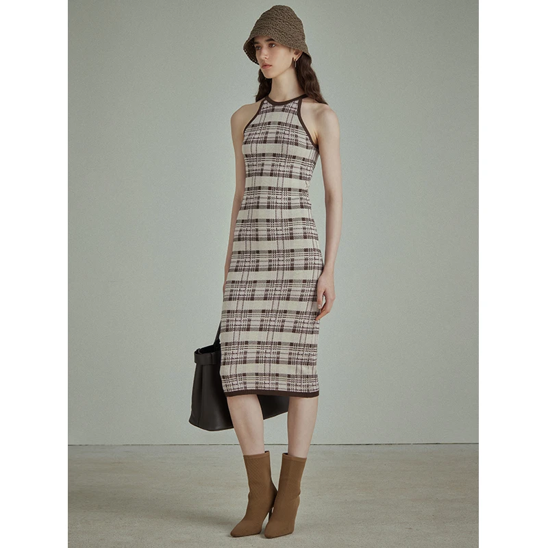 MixSelection｜玛德琳 设计感秋装女款高级感撞色针织裙MSCIQ0719