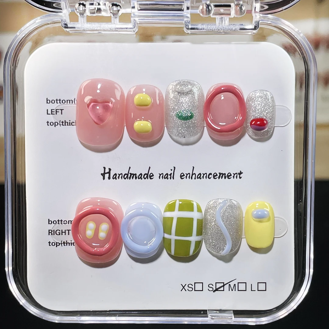 【手捏多巴胺】纯手工穿戴甲可爱卡通显白五彩#233