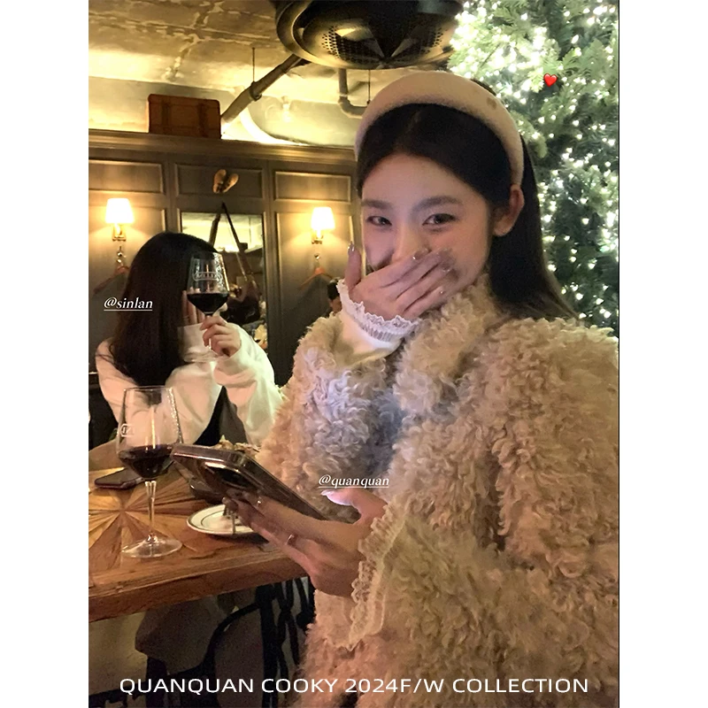 圈圈cooky   微醺朗姆 立领泰迪绒羊羔毛外套L0451W