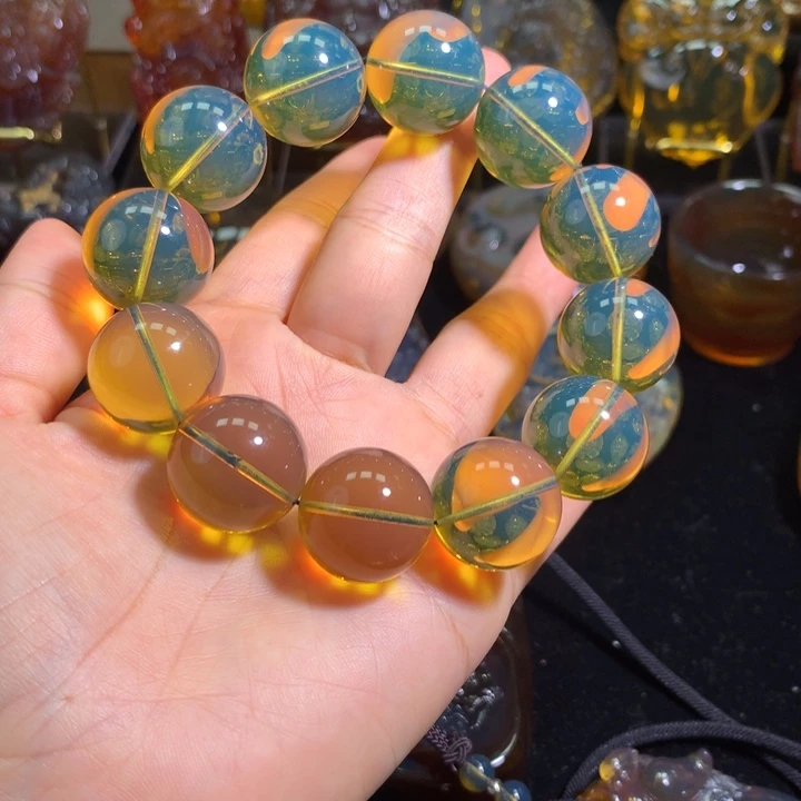 琥珀裸石未镶嵌蓝珀手串20*