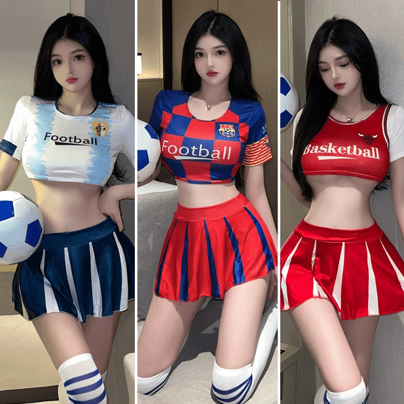 纯欲足球宝贝拉拉队服裙装jk少女学生制服套装短袖T恤配短裙