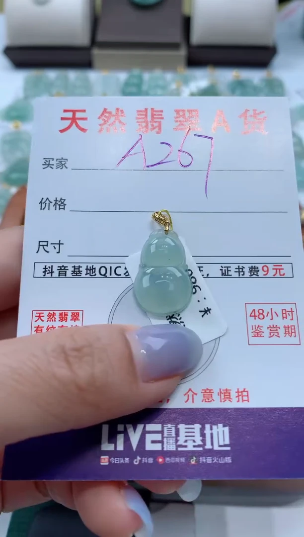 【闪购商品】翡翠颈饰18K金镶嵌天然A货翡翠挂件