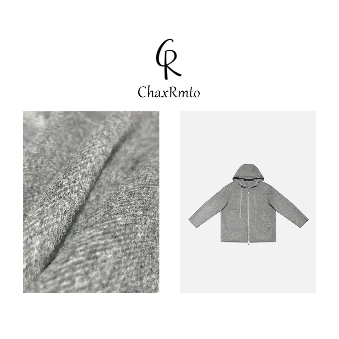 ChaxRmto  春秋慵懒风双头拉链连帽系绳长袖外套 斯斯30073