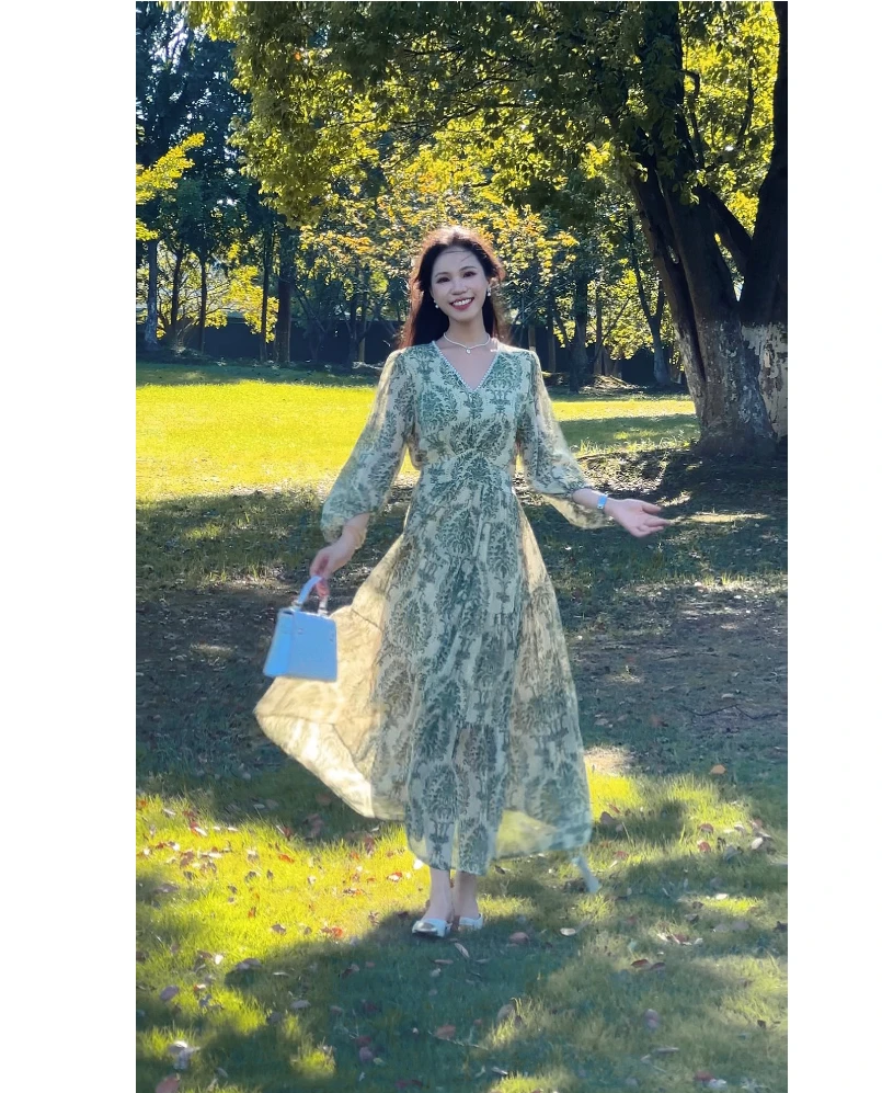 【绿野仙】高级感气质收腰显瘦气质仙女温柔风连衣裙