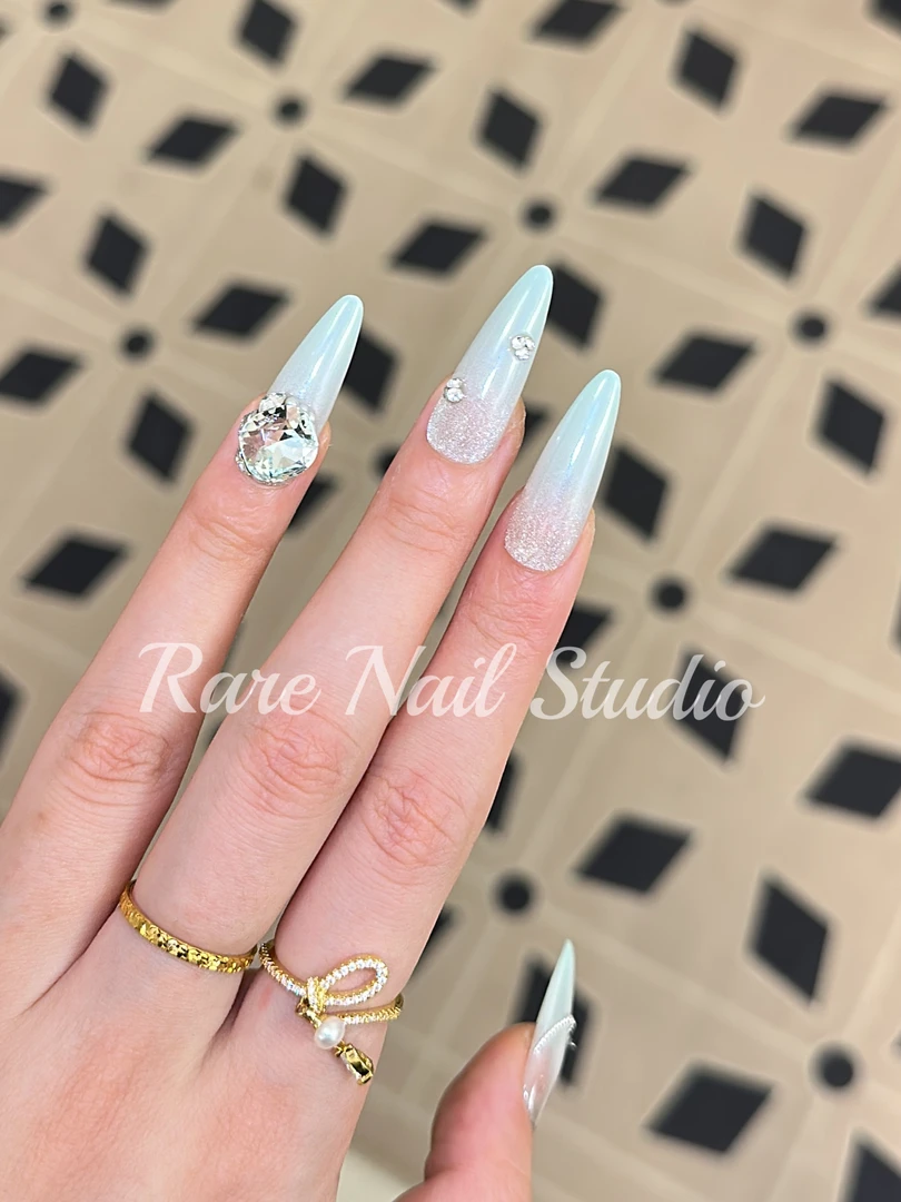 【薄荷月光】rarenailstudio纯手工穿戴甲