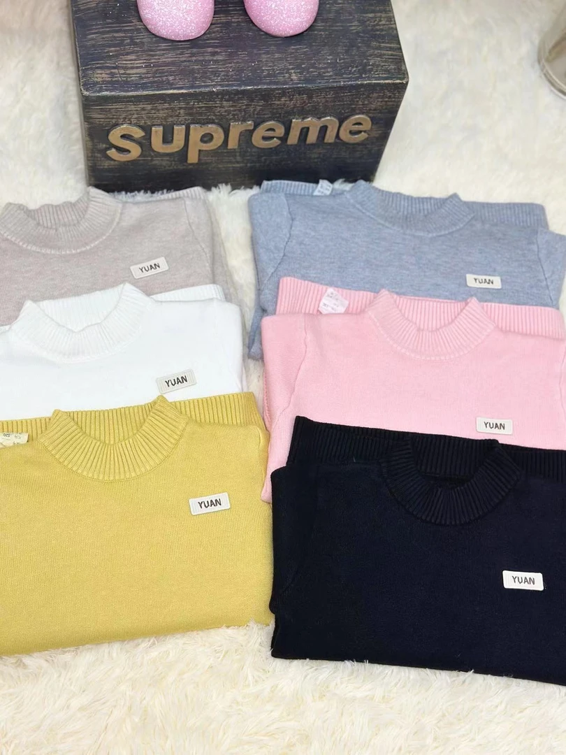 新款洋气时尚加绒加厚一体绒套头针织毛衣2