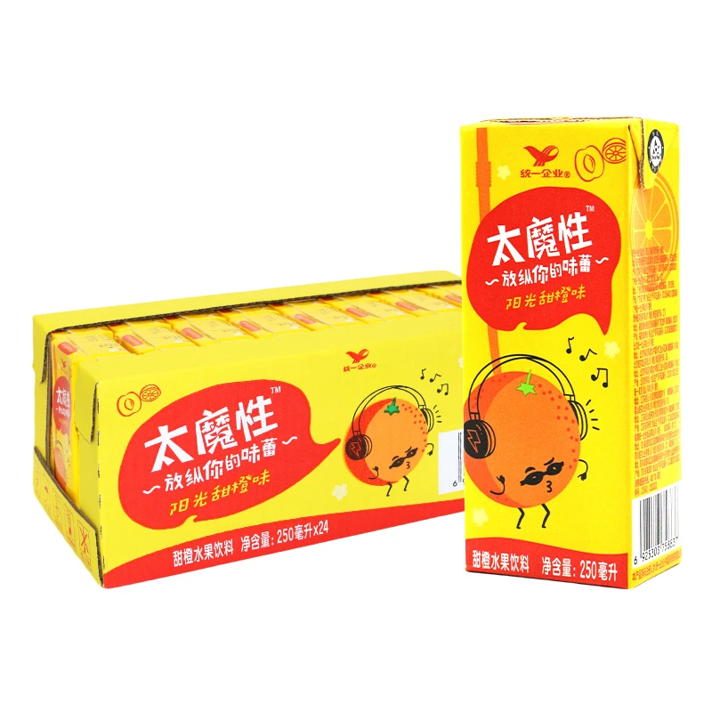 统一太魔性阳光甜橙味250ml*24盒果汁果汁饮料橙汁饮品