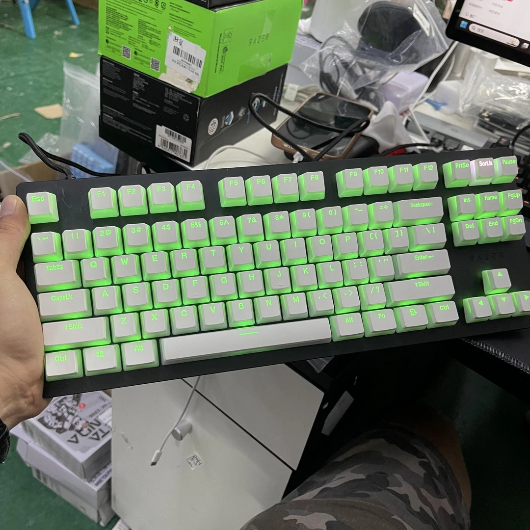 95新 Razer/雷蛇 猎魂光蛛竞技版87件有线机械键盘#T027