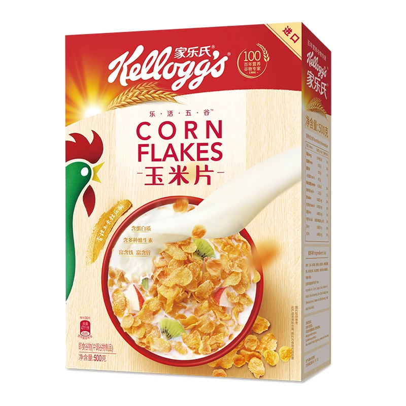 家乐氏 原装进口 原味玉米片500g酒店早餐冲饮即食低脂燕麦片谷物