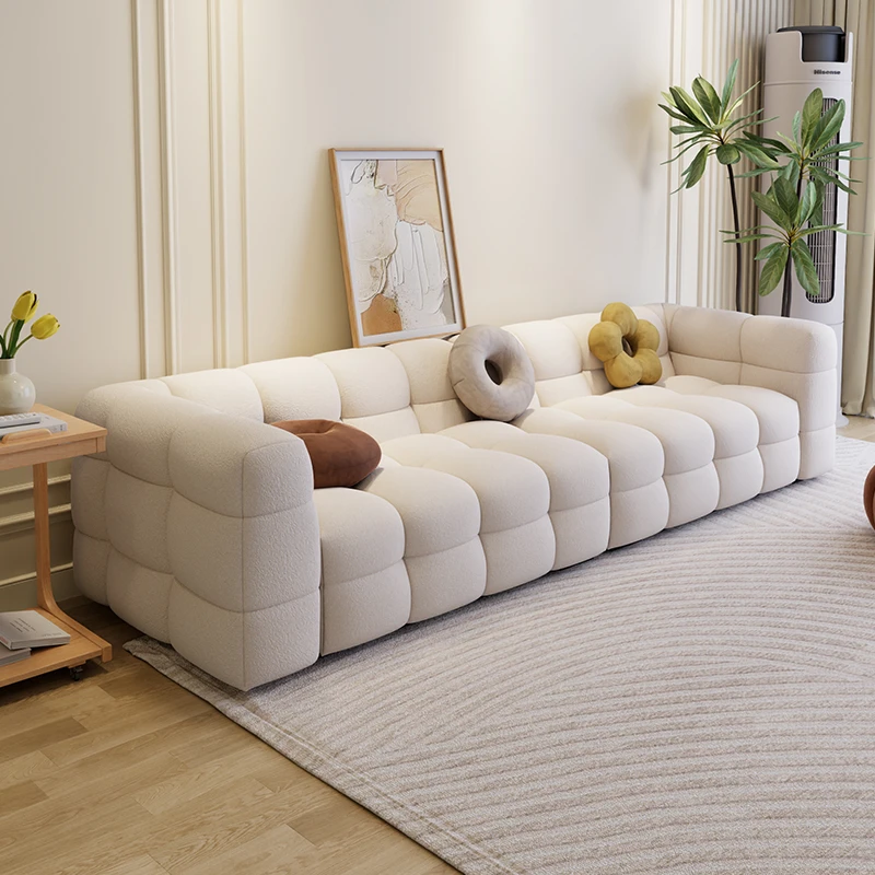 木屋记棉花糖沙发布艺小户型客厅简约现代北欧云朵羊羔绒奶油沙发