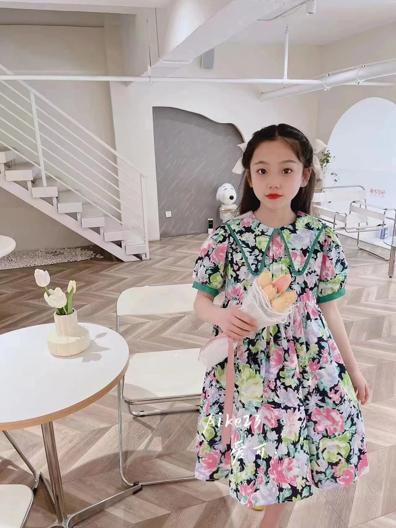 720女童时尚清新韩版短袖连衣裙-95501