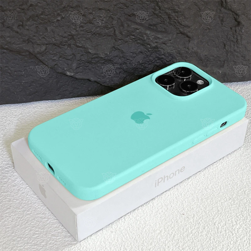 新款碧海蓝适用iPhone15ProMax手机壳液态硅胶苹果14/13/12通用XR