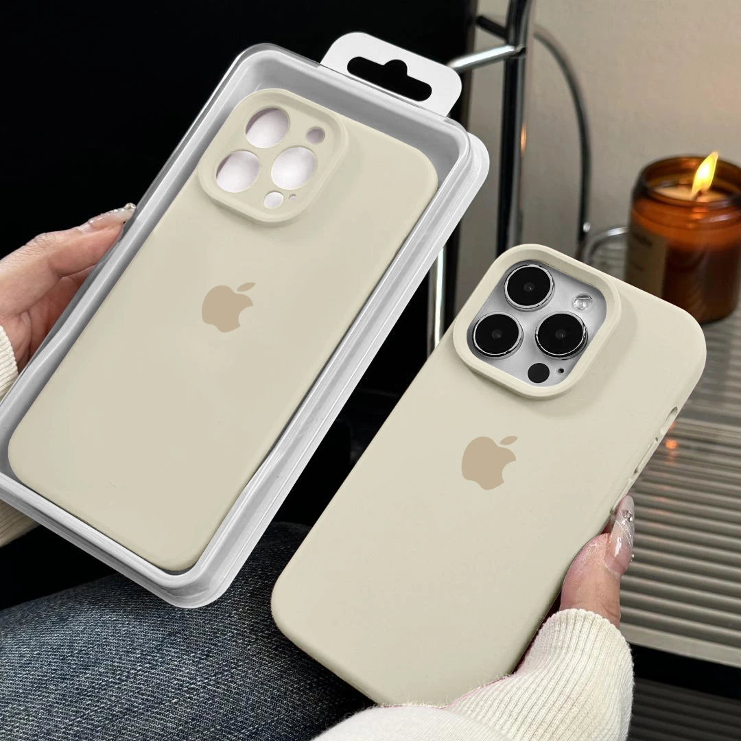 陶瓷白iPhone16ProMax液态硅胶苹果15手机壳14plus软13防摔12全包