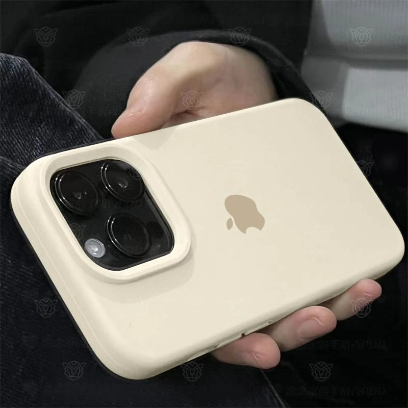 液态硅胶苹果手机壳iPhone16ProMax大孔15plus防摔13/14简约软壳
