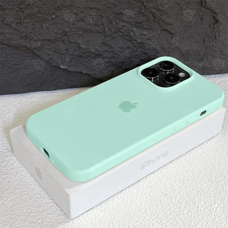 新款淡青色适用iPhone15ProMax手机壳液态硅胶苹果14/13/12通用XR