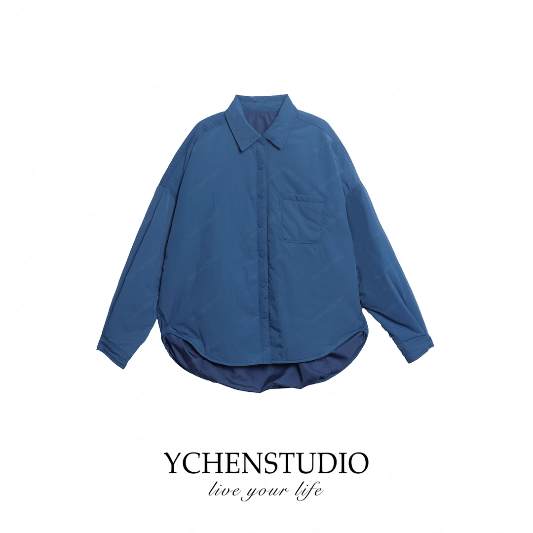 YC【琳琅】秋冬新款韩版糖果色POLO衫衬衣外套棉服W45919