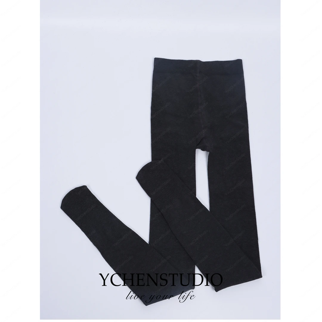 YC 黑灰色连裤袜压力显瘦打底裤袜秋冬季加绒保暖9022