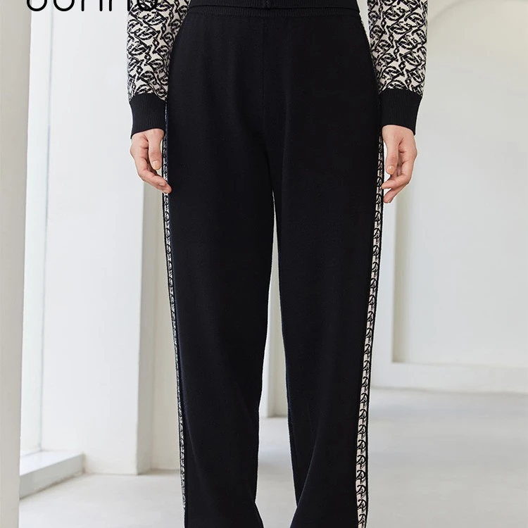 dunnu敦奴冬季商场同款宽松直筒休闲裤显瘦运动裤长裤