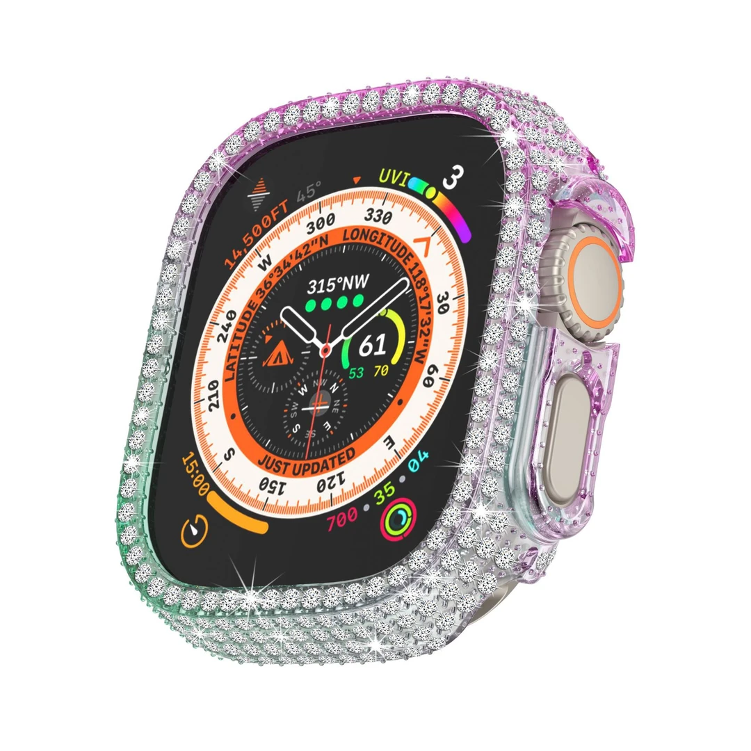 星图ultra1249满钻pc镂空壳保护套水钻边框苹果手表带配件iwatch