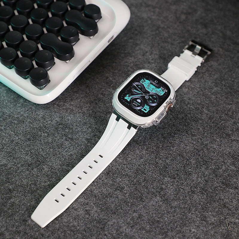 星图ultra49mm软双色边框保护套液态硅胶苹果手表带iwatch1245789