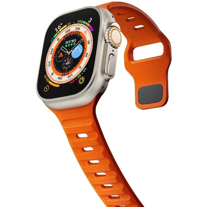 星图适用苹果ultra氟橡胶表带 Apple1234567watch氟橡胶s8/s7表带