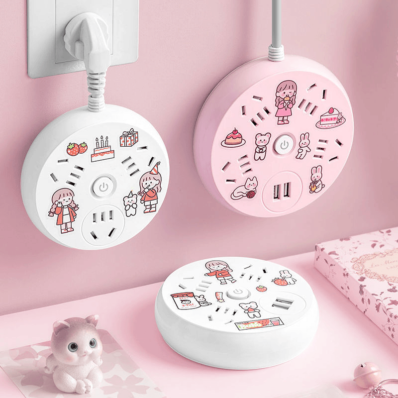 公正牛多功能插座插板带线长线插排一转多家用转换器插线板