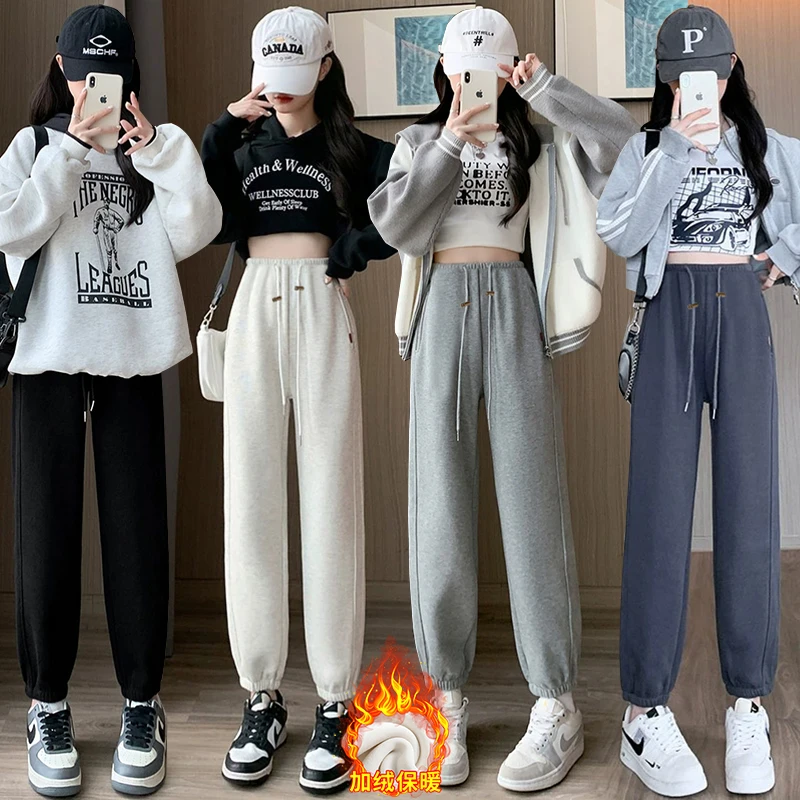 【杉杉】孕妇裤秋冬季新款时尚百搭加绒加厚抽绳调节运动裤休闲裤潮