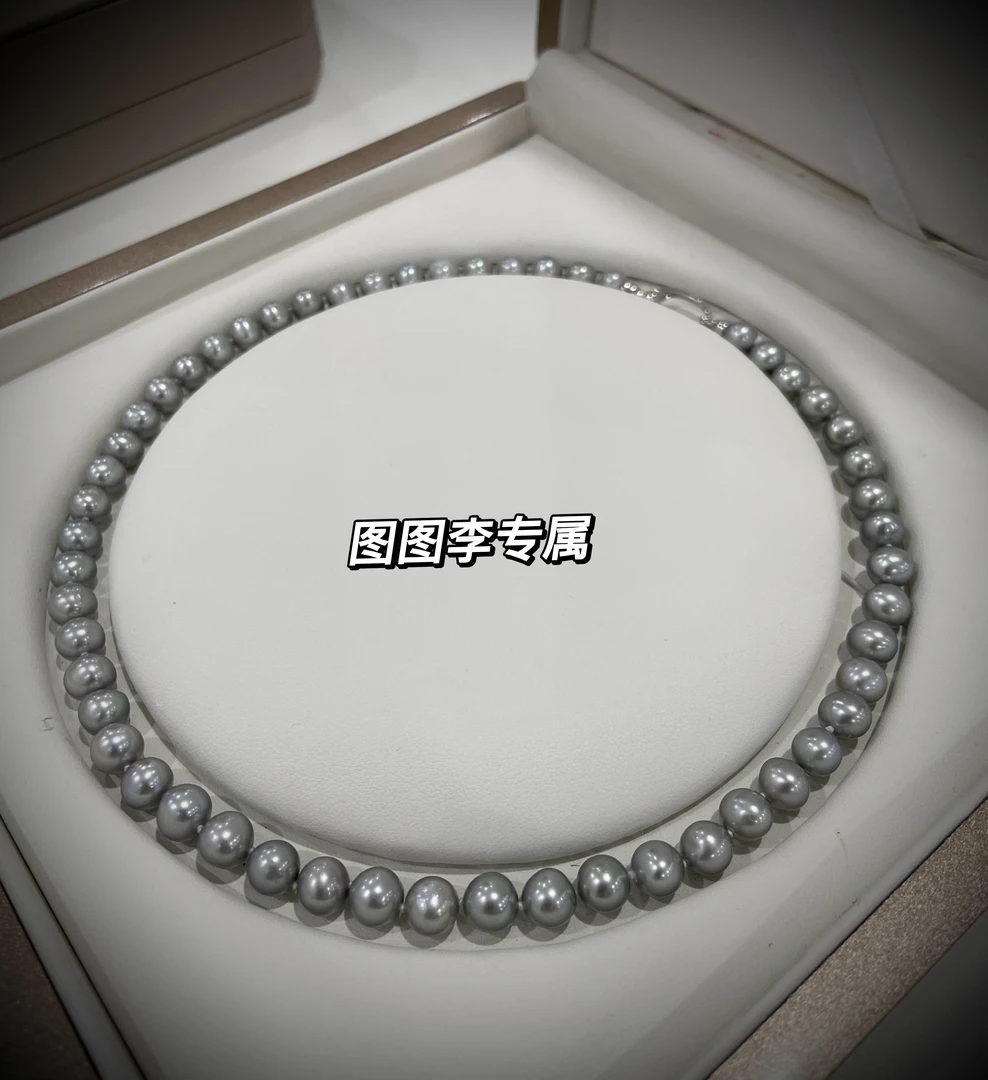 【李总专属】喜马拉雅铂金灰无核珍珠项链7-8mm HZXL050