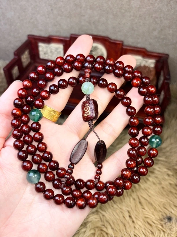 印度小叶紫檀0.8乘108粒手链