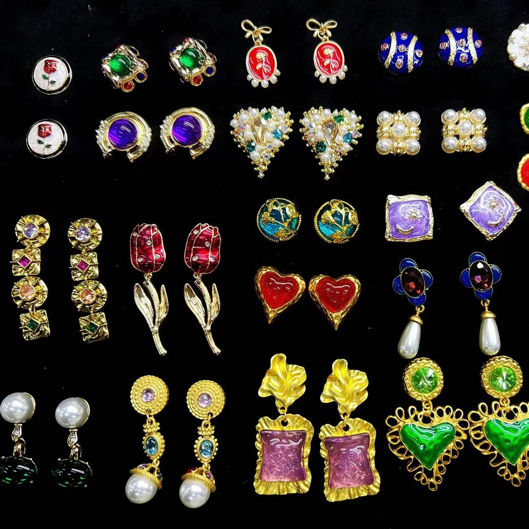 合金亚克力耳饰 AA A1201-A1400号手工气质彩色欧美古风素款饰品