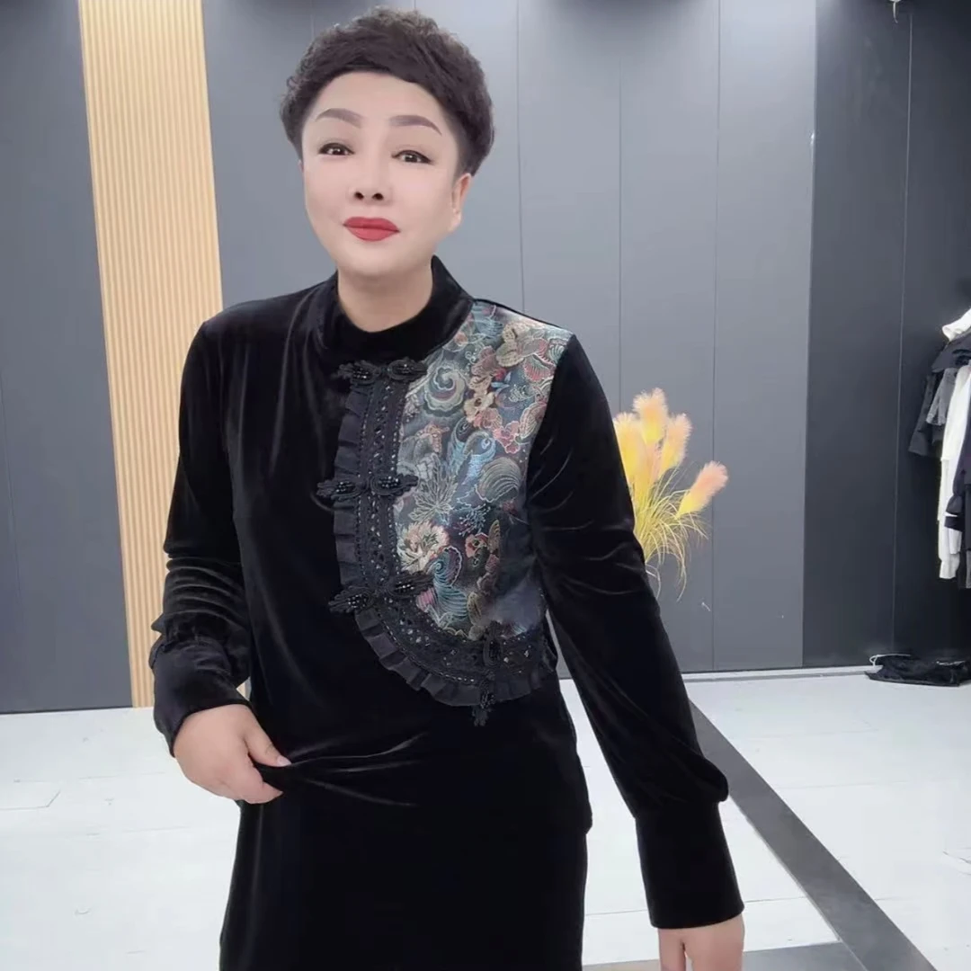 9200新款显瘦寸领国风拼接盘扣衫