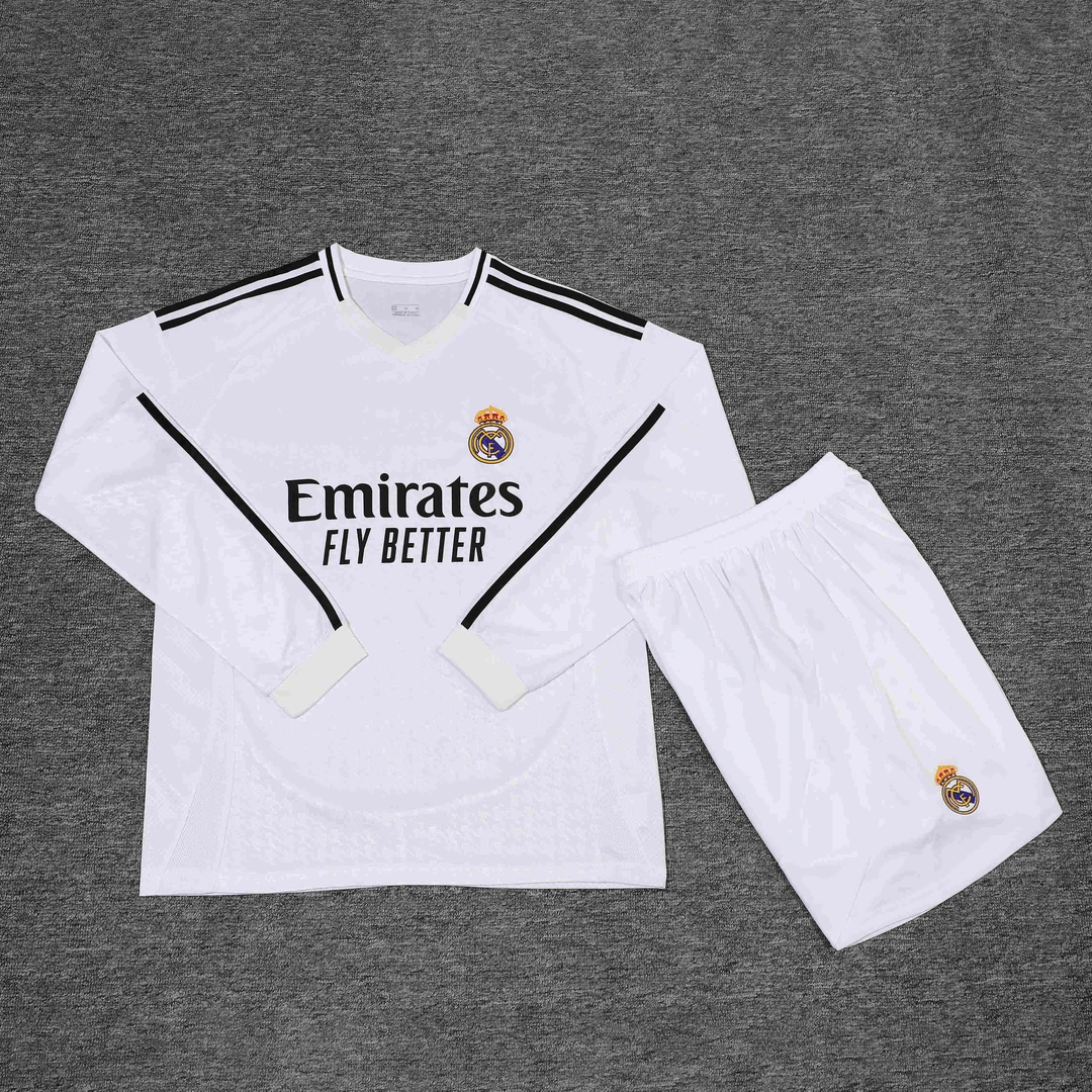 24-25皇马球衣5号贝林厄姆7维尼修斯9号姆巴佩长袖足球服套装定制