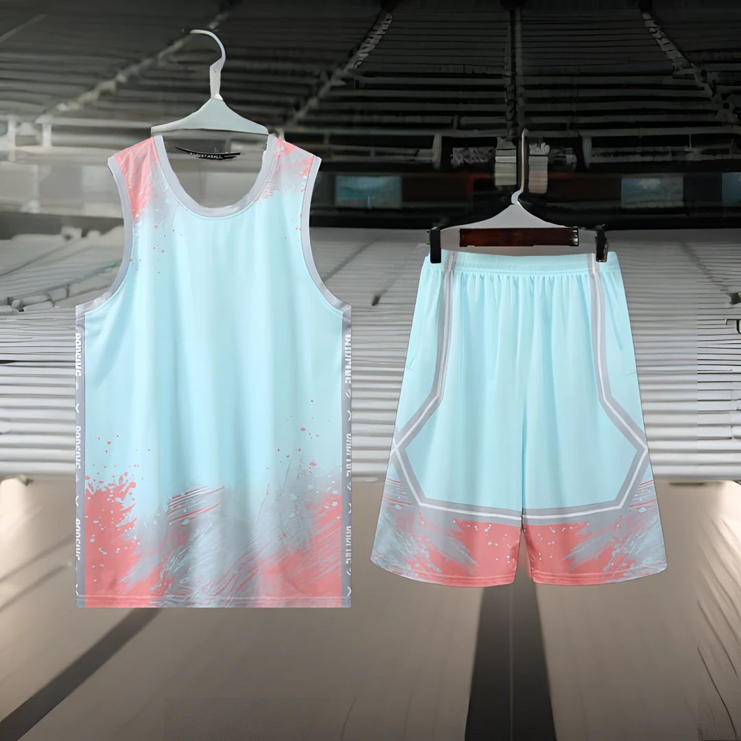 渐变色篮球服套装定制男女夏学生儿童比赛训练背心球衣印字潮流