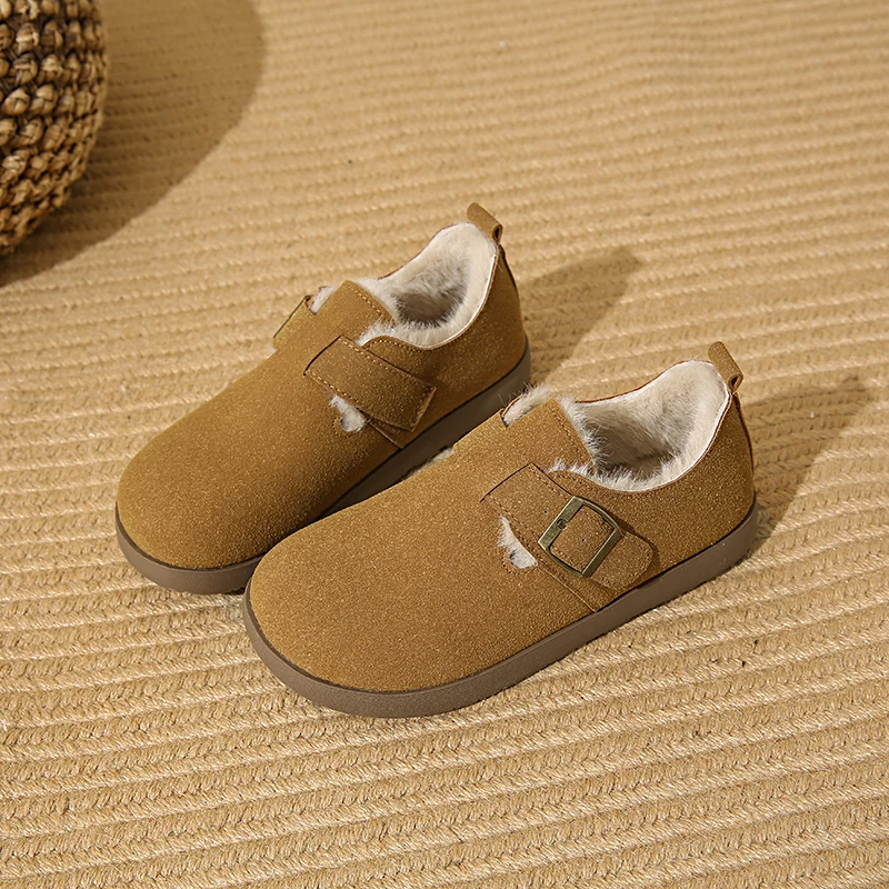 厚底加绒勃肯鞋女2024秋冬新款百搭一脚蹬棉鞋雪地靴