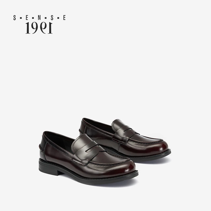 S·E·N·S·E1991新款女鞋百搭 皮鞋厚底黑色商务时尚春季真皮
