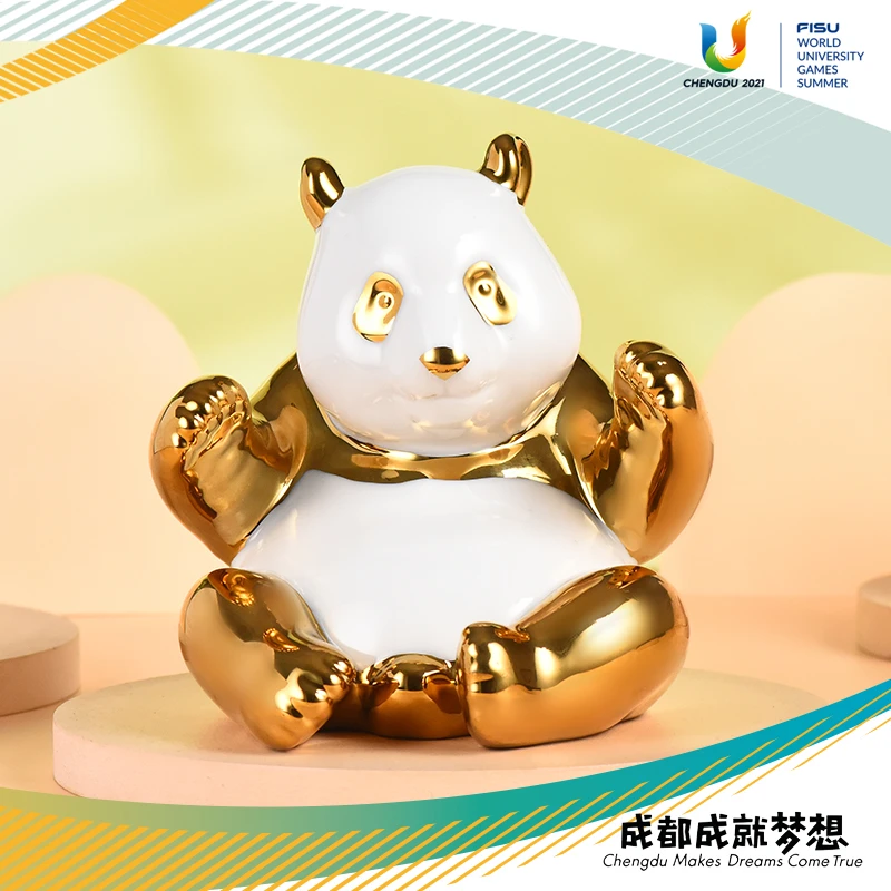 成都大运会蓉宝原型大熊猫芝麻手办