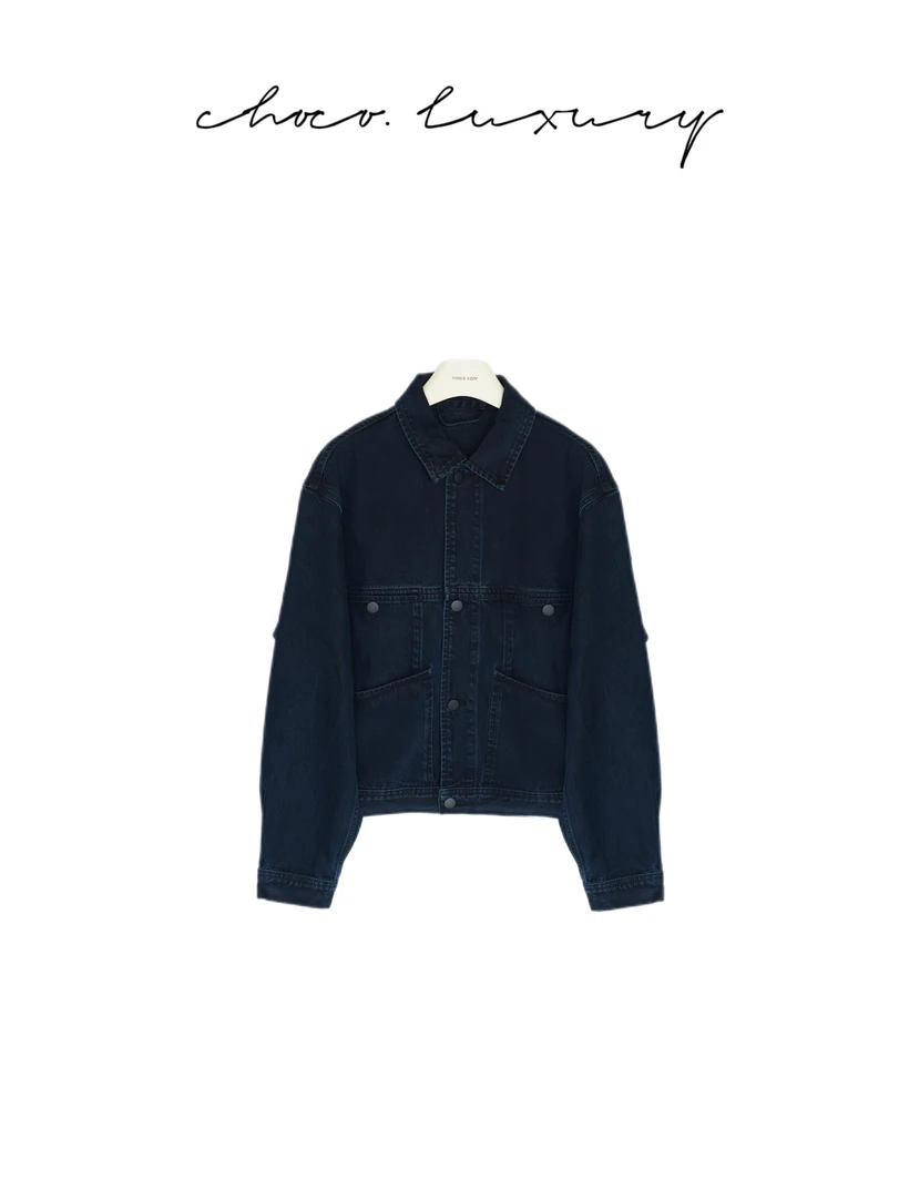 CHOCO【复古胶片】午夜蓝休闲大口袋牛仔外套 C682