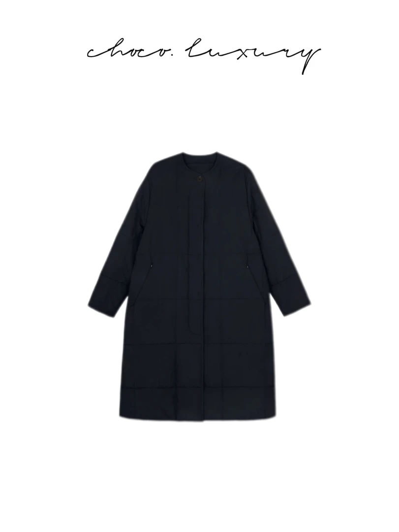 CHOCO【品味座右铭】轻量绗线廓形长款后开叉棉服 C995